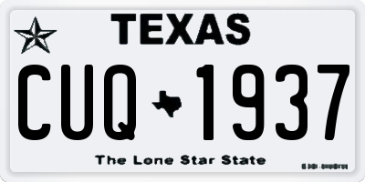 TX license plate CUQ1937