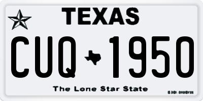 TX license plate CUQ1950