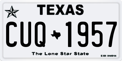 TX license plate CUQ1957