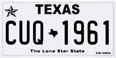 TX license plate CUQ1961