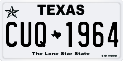 TX license plate CUQ1964