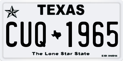 TX license plate CUQ1965