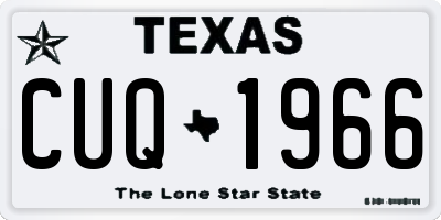 TX license plate CUQ1966
