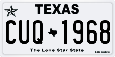 TX license plate CUQ1968