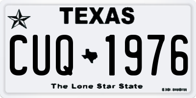 TX license plate CUQ1976