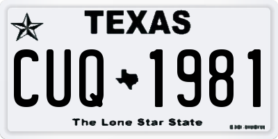 TX license plate CUQ1981