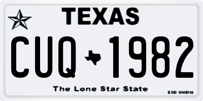 TX license plate CUQ1982