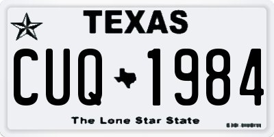 TX license plate CUQ1984