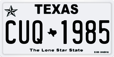 TX license plate CUQ1985