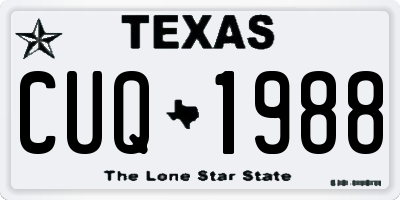 TX license plate CUQ1988