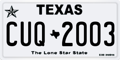 TX license plate CUQ2003