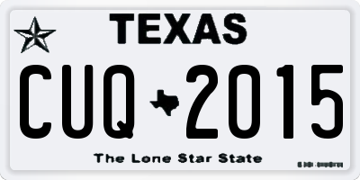 TX license plate CUQ2015