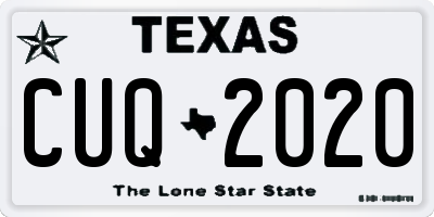 TX license plate CUQ2020
