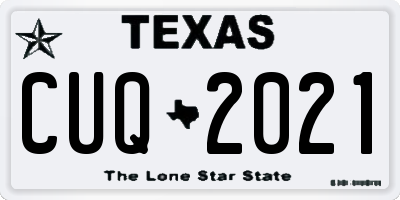 TX license plate CUQ2021