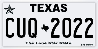 TX license plate CUQ2022