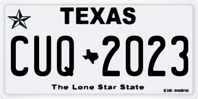 TX license plate CUQ2023