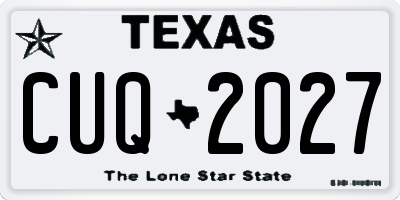 TX license plate CUQ2027