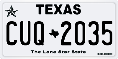 TX license plate CUQ2035