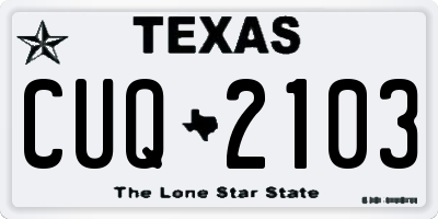 TX license plate CUQ2103