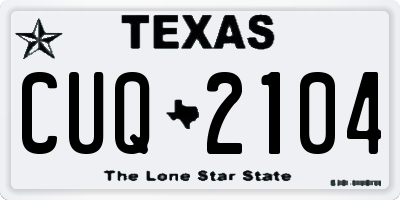 TX license plate CUQ2104