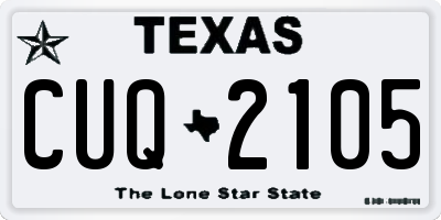 TX license plate CUQ2105