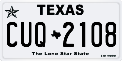 TX license plate CUQ2108