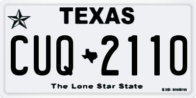 TX license plate CUQ2110