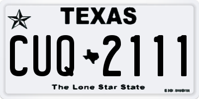 TX license plate CUQ2111