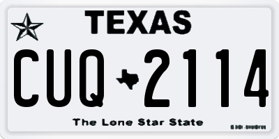 TX license plate CUQ2114
