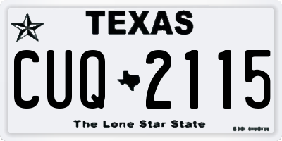 TX license plate CUQ2115