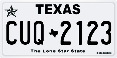 TX license plate CUQ2123