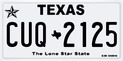 TX license plate CUQ2125