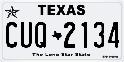 TX license plate CUQ2134