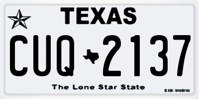 TX license plate CUQ2137