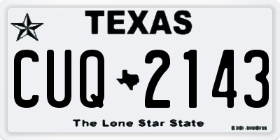 TX license plate CUQ2143