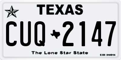 TX license plate CUQ2147