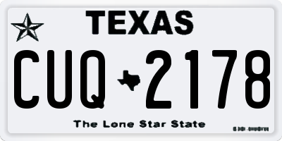 TX license plate CUQ2178