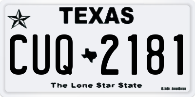 TX license plate CUQ2181