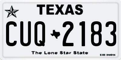 TX license plate CUQ2183