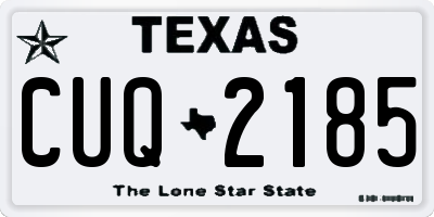 TX license plate CUQ2185