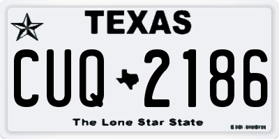 TX license plate CUQ2186