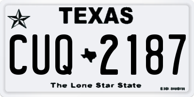 TX license plate CUQ2187