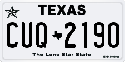 TX license plate CUQ2190