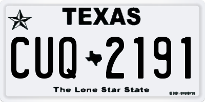 TX license plate CUQ2191