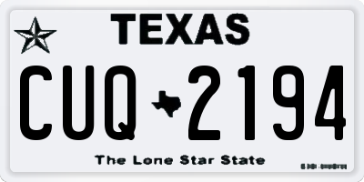 TX license plate CUQ2194