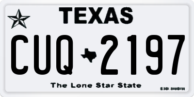 TX license plate CUQ2197