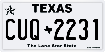 TX license plate CUQ2231