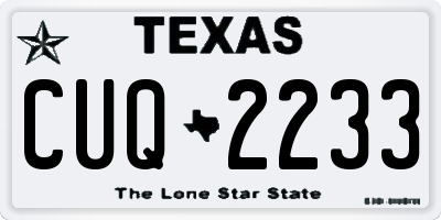 TX license plate CUQ2233