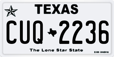 TX license plate CUQ2236