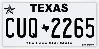 TX license plate CUQ2265